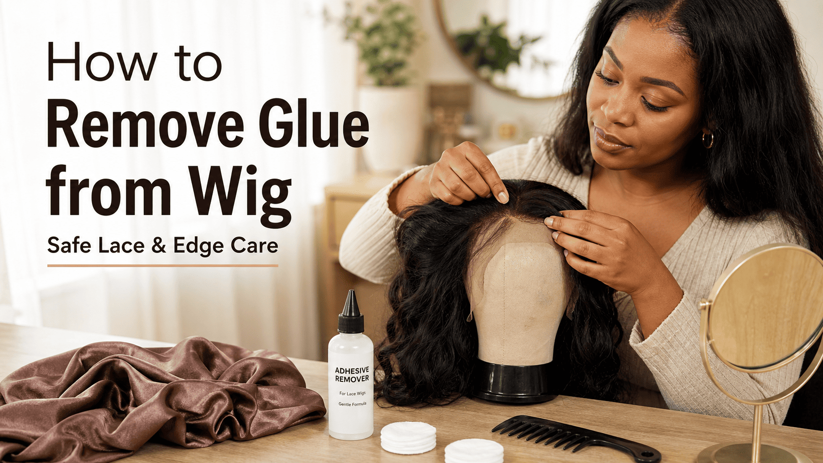 How to remove glue from wig cover