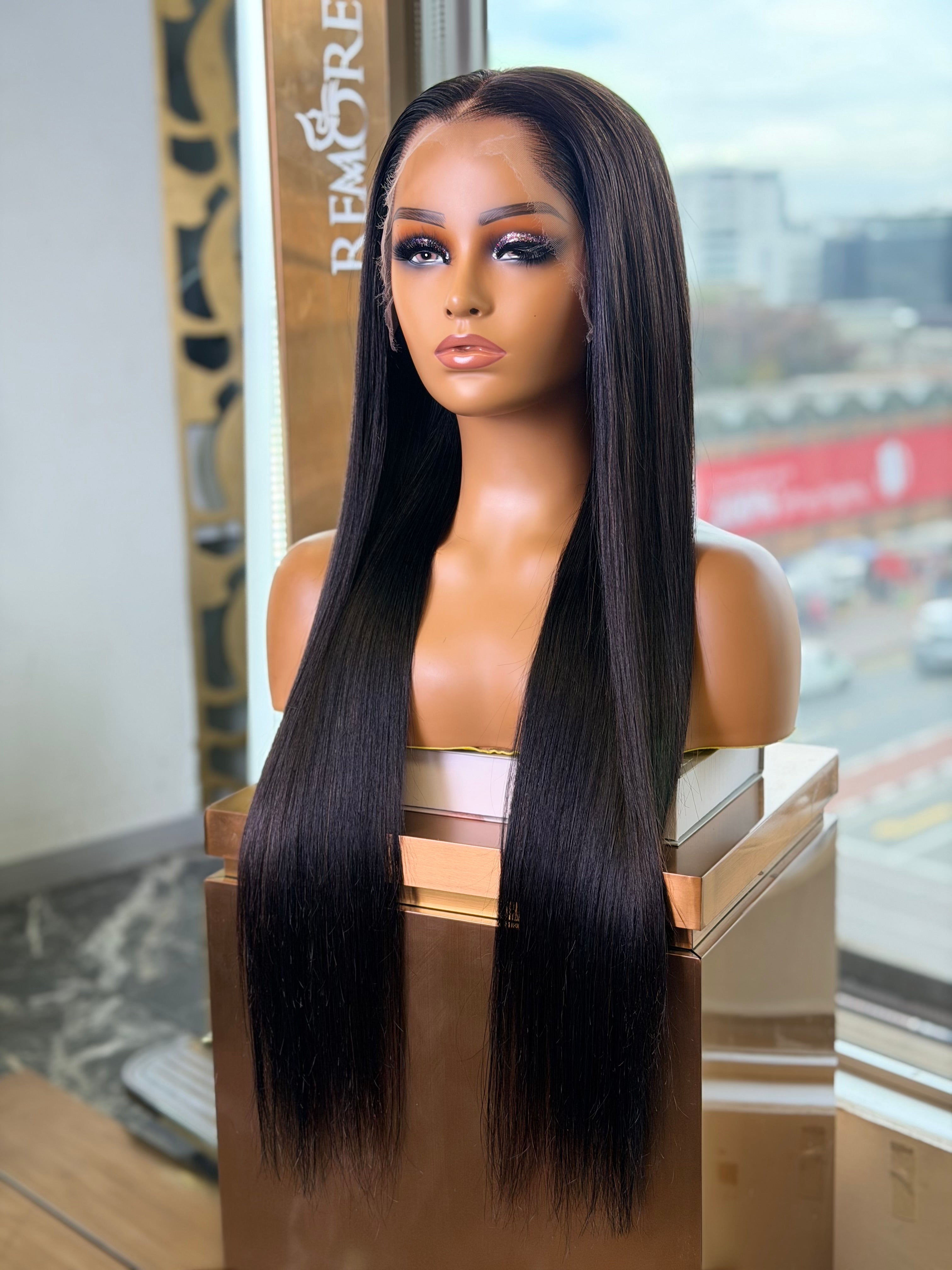 Lagos Hairline Straight Raw HD Transparent Frontal Lace Wigs