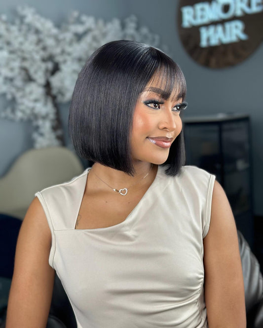 Raw Glueless 8 Inch Fringe Bob Wig - Remore Hair