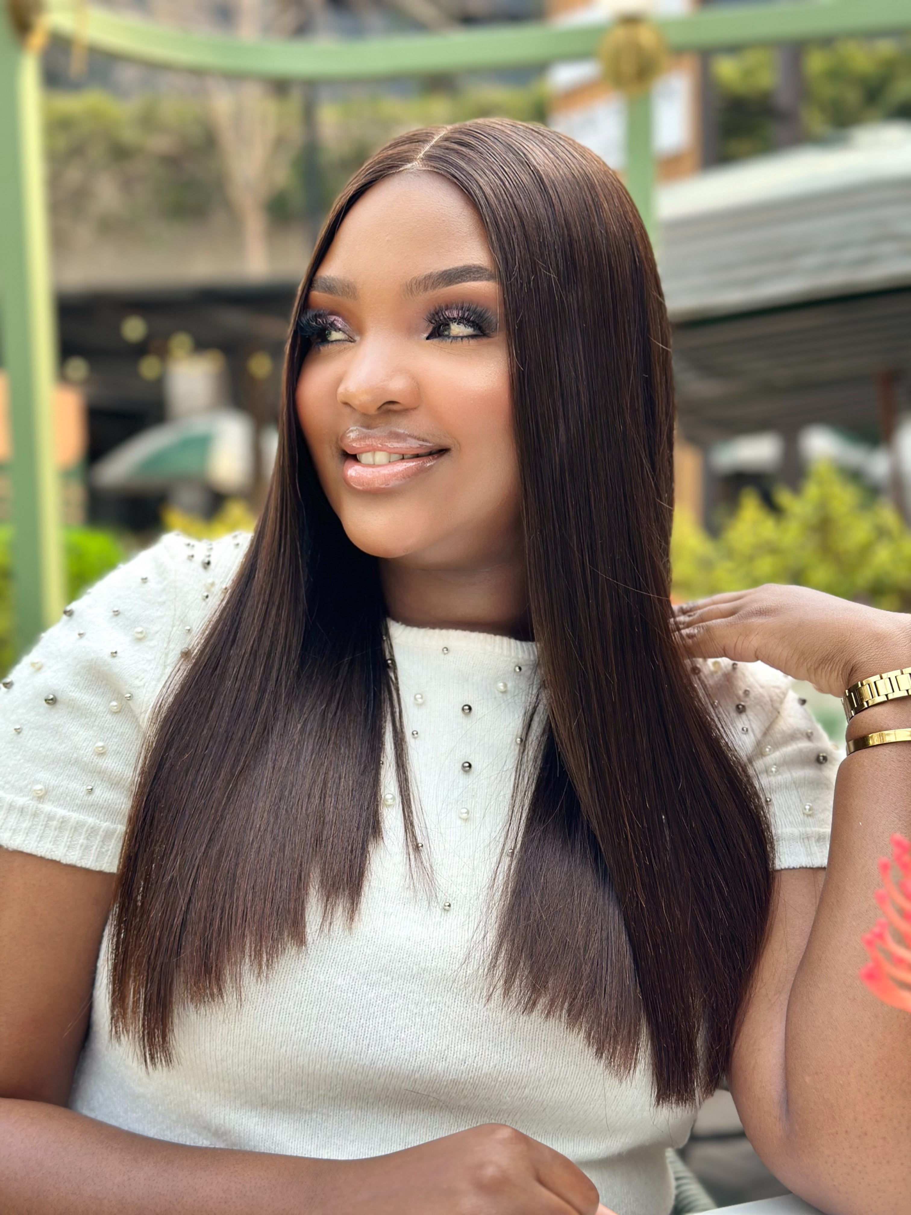 Vietnam Natural Brown Bone Straight Glue-less 16 18 20 Inch Wigs
