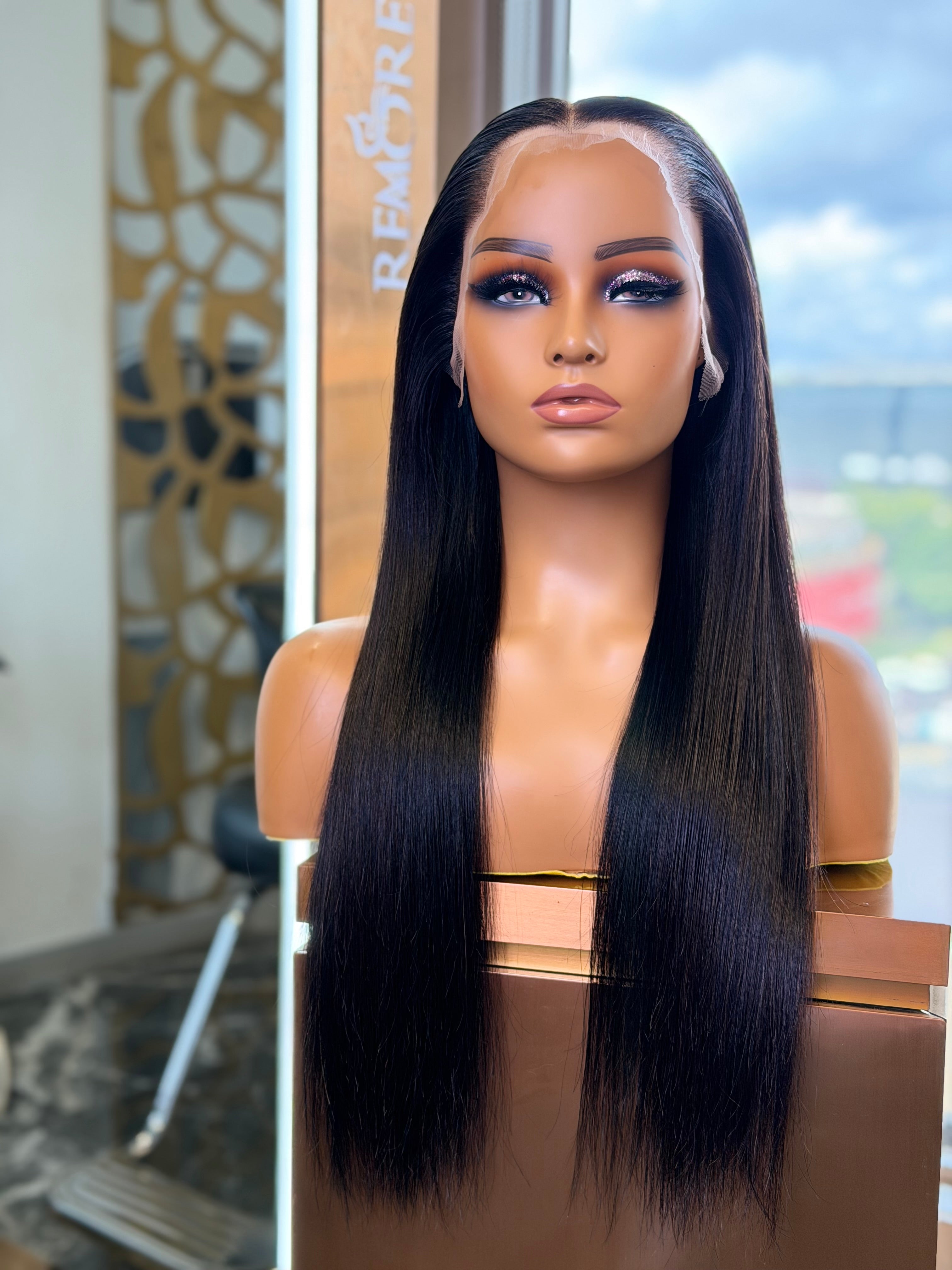Lagos Hairline Straight Raw HD Transparent Frontal Lace Wigs