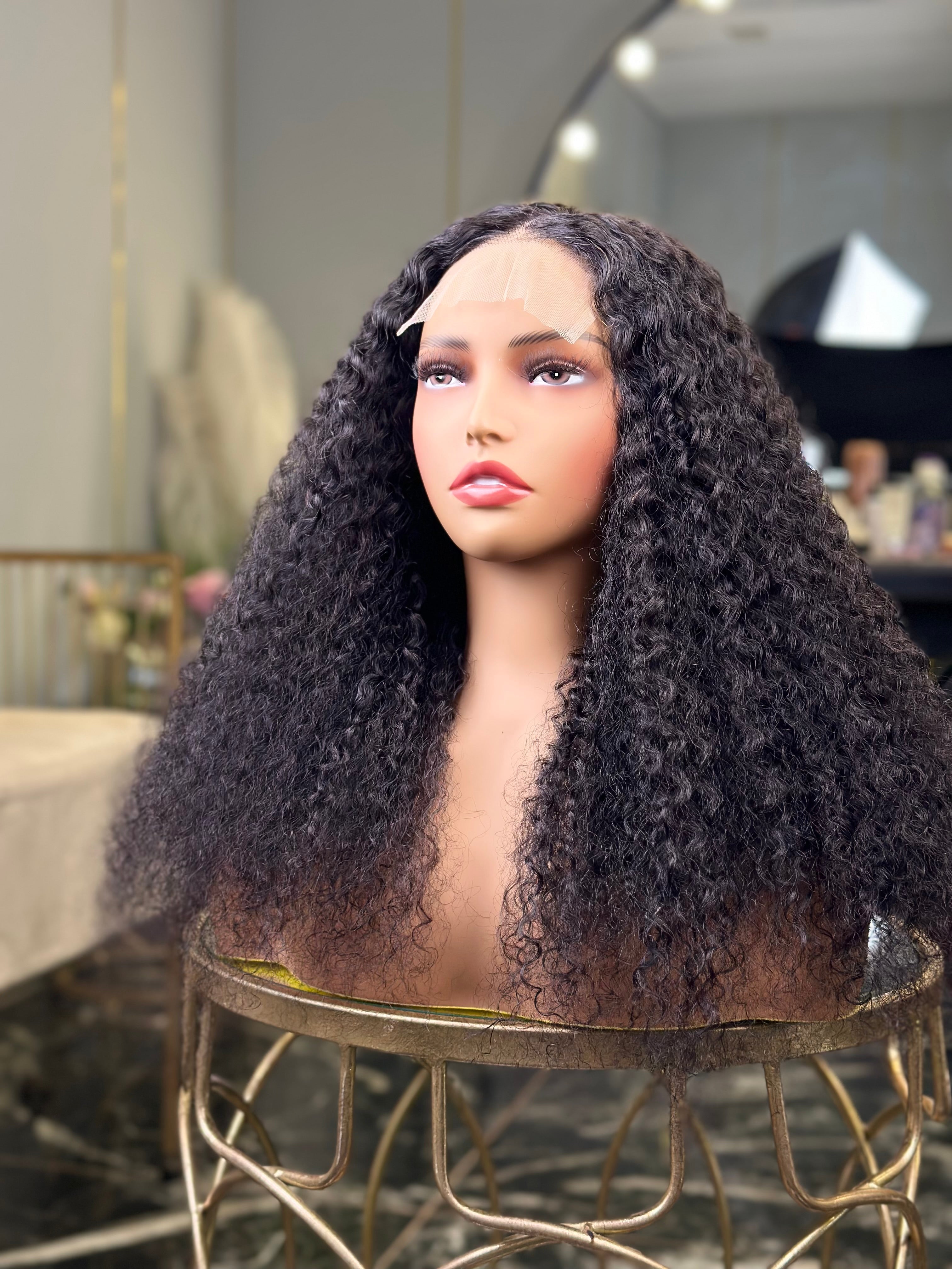 Brazilian Jerry Curly 4 X 4 Lace Wigs
