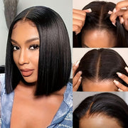 Double Drawn Glue-less Pre- Bleached Bob 8 Inch - 14 Inch With 5 X 5 Closure Remorehair