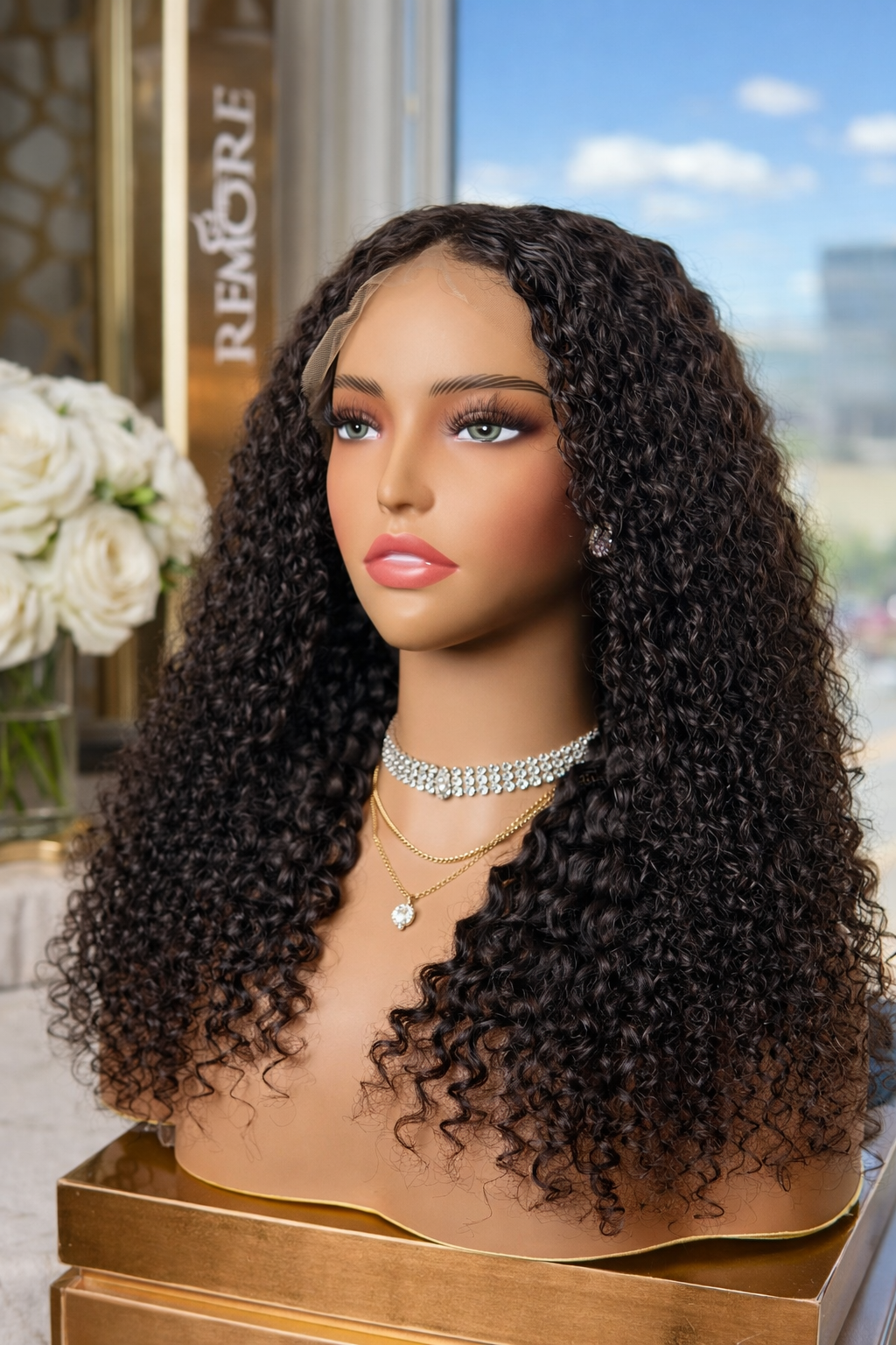 HD Frontal Double Drawn Spanish Curly 20 Inch Wig