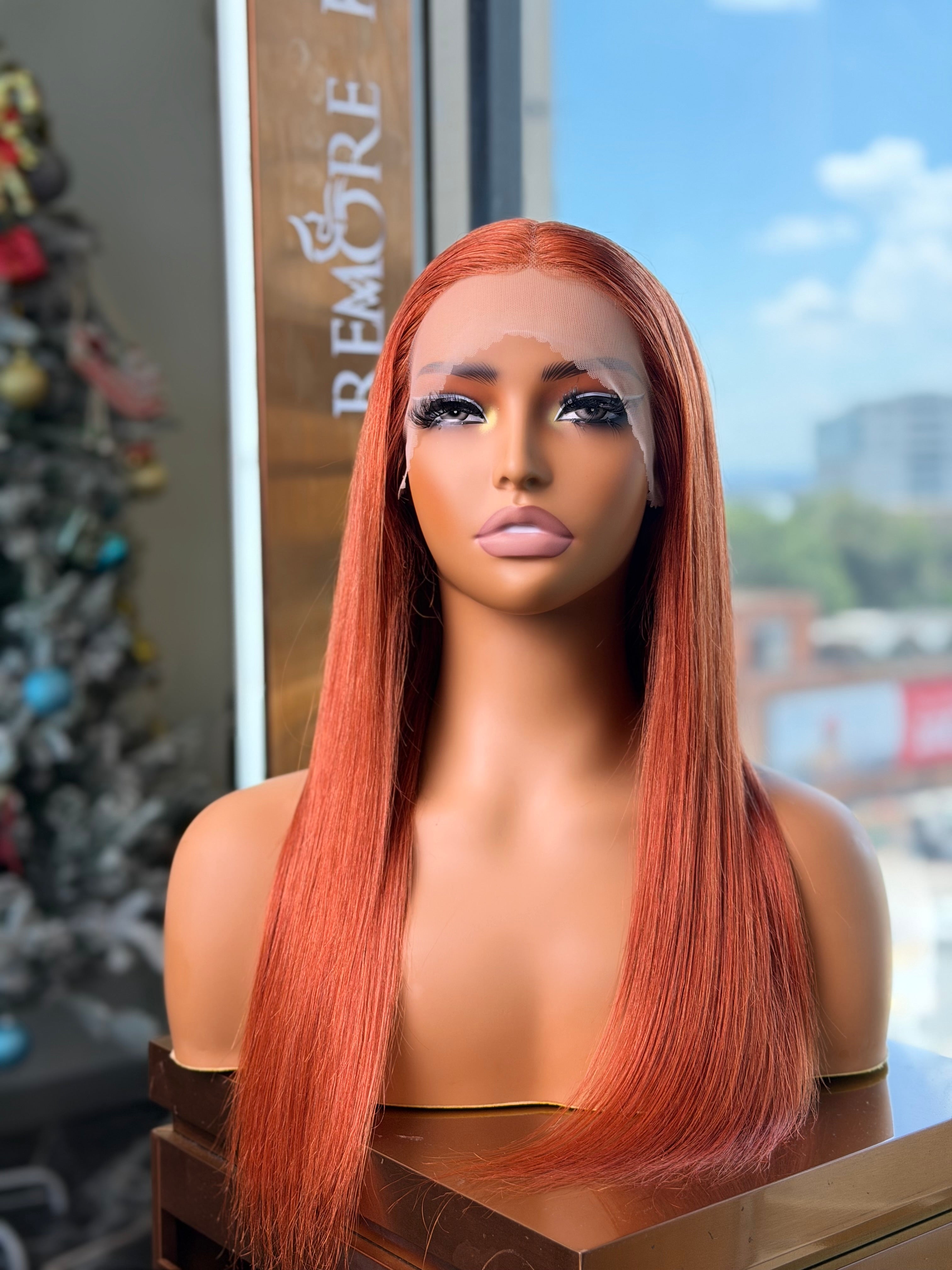 Orange Lace Frontal 20 inch Wig