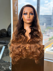 Luxury Ombre Hoeny Brown Body Weave 28 Inch Wig