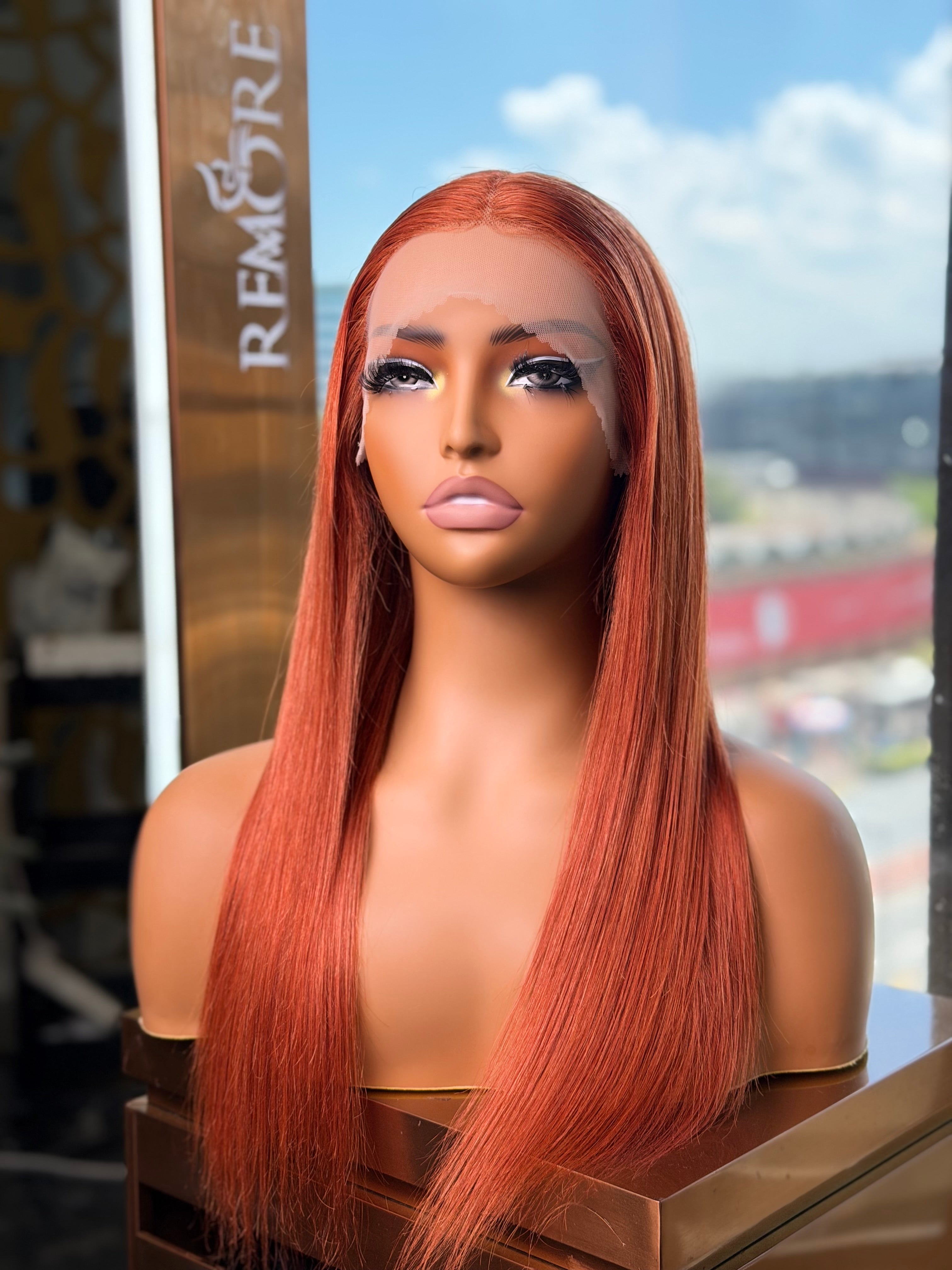 Orange Lace Frontal 20 inch Wig