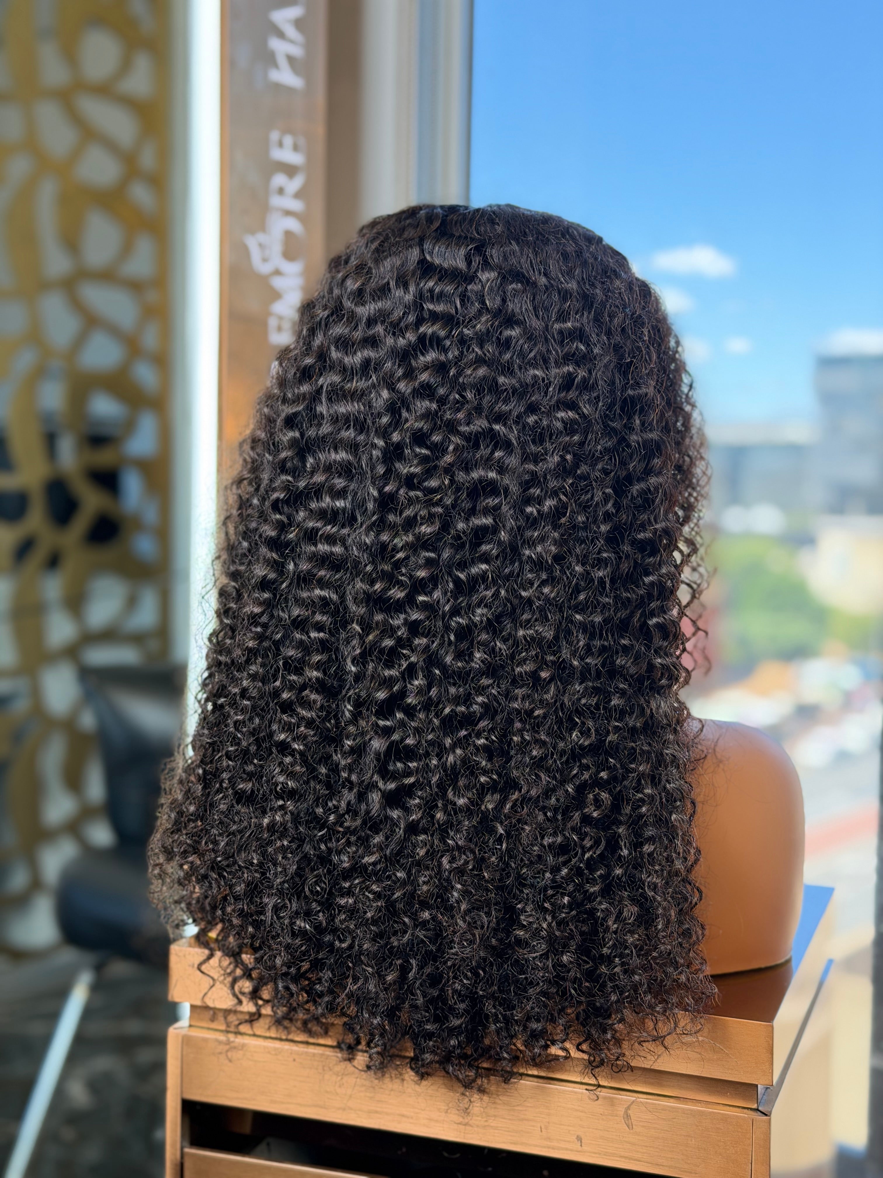 Front HD Closure Spanish Curly 20 Inch Wig