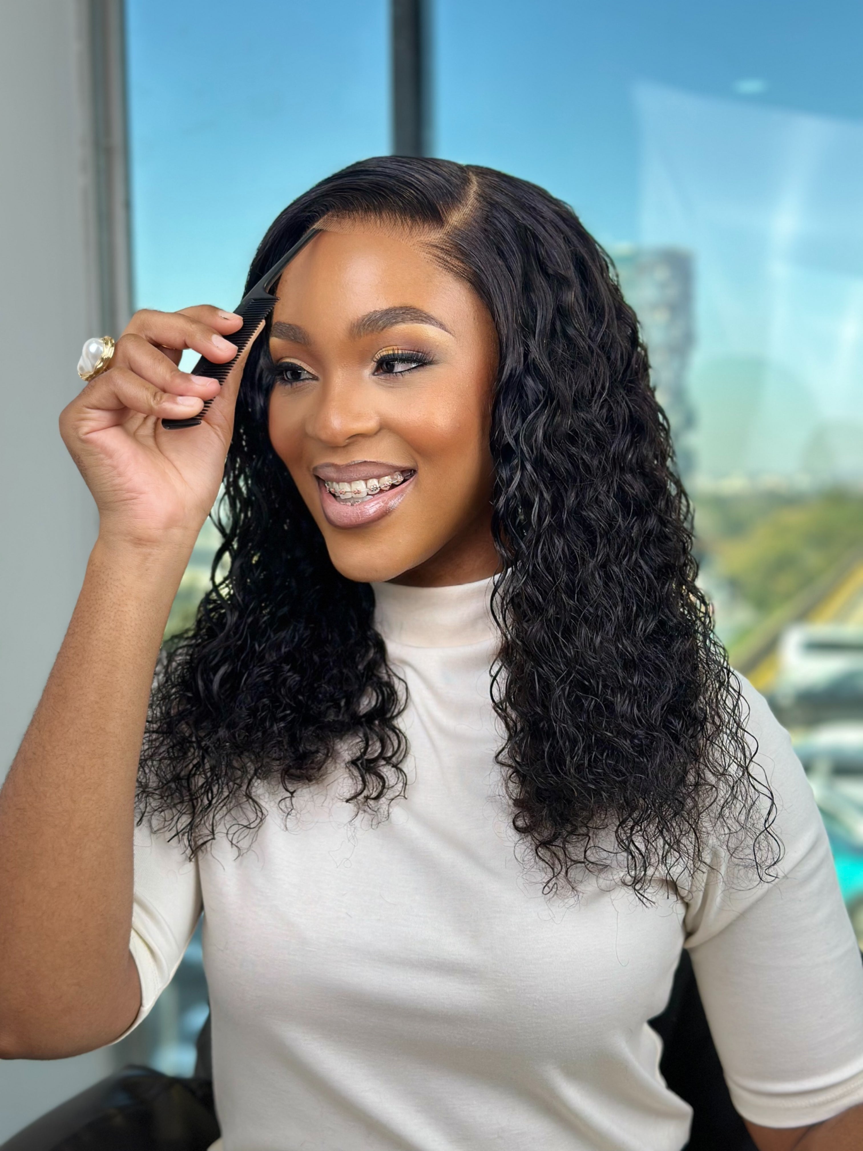 Wear And Go HD Pre-bleached Lace Water Curly 20 Inch Wig
