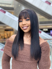 Glueless 18 Inch Bang Wig With 4 X 4 Lace