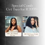 Glueless Double Drawn Two Bob Wigs Combs