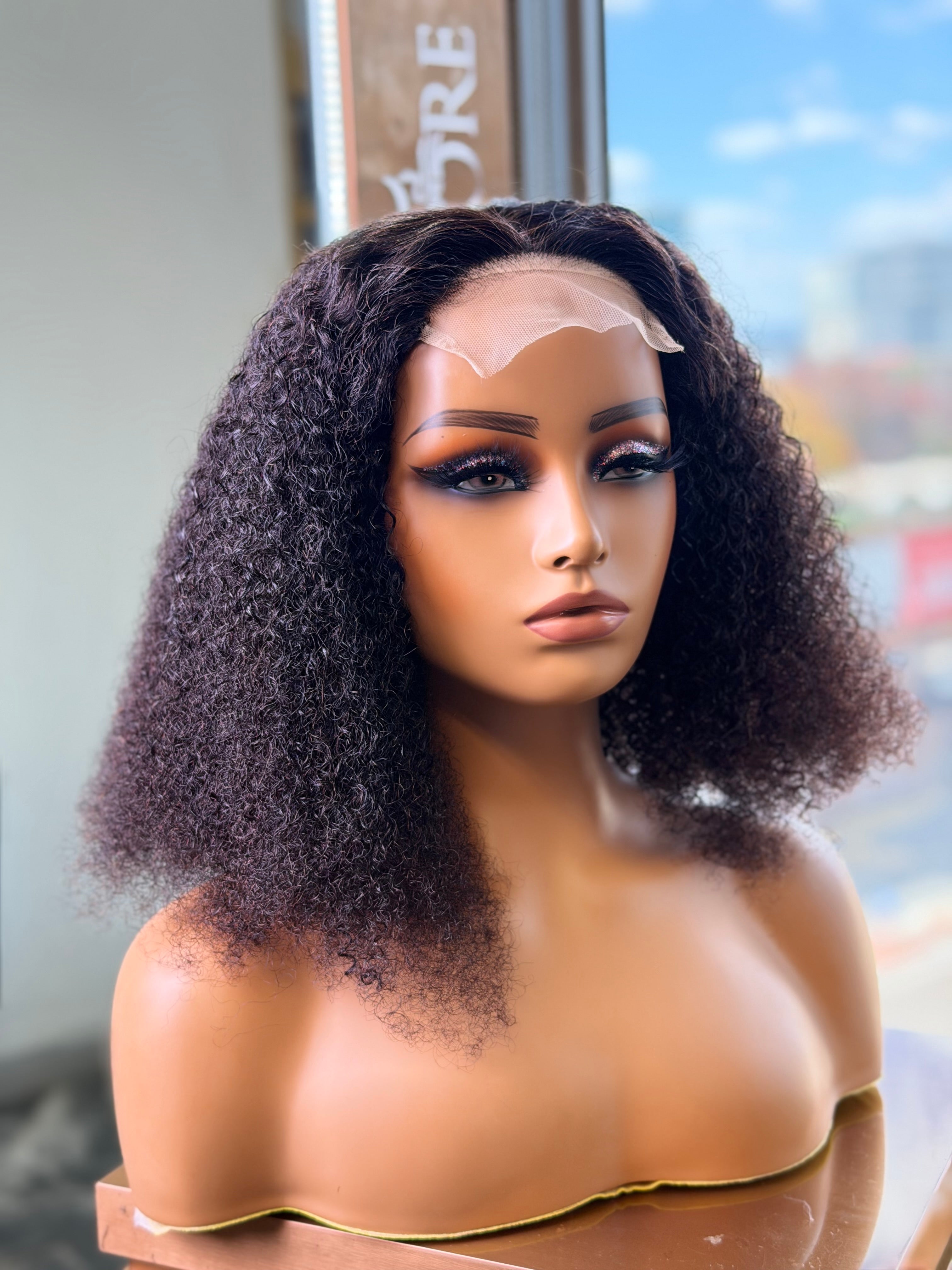 Brazilian Jerry Curly 4 X 4 Lace Wigs