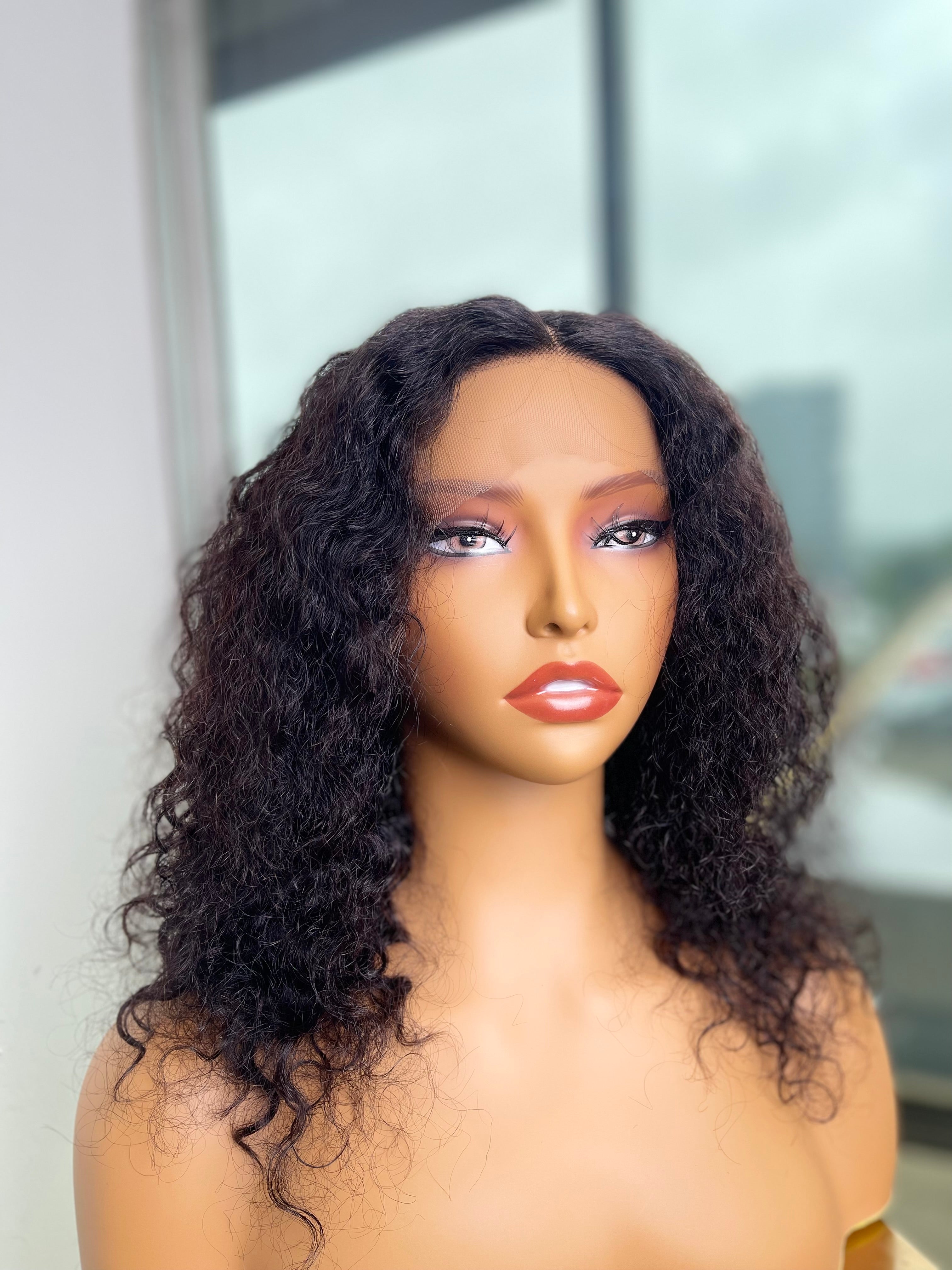 4 X 4 Lace Deep Curly Bob 14 Inch Remorehair