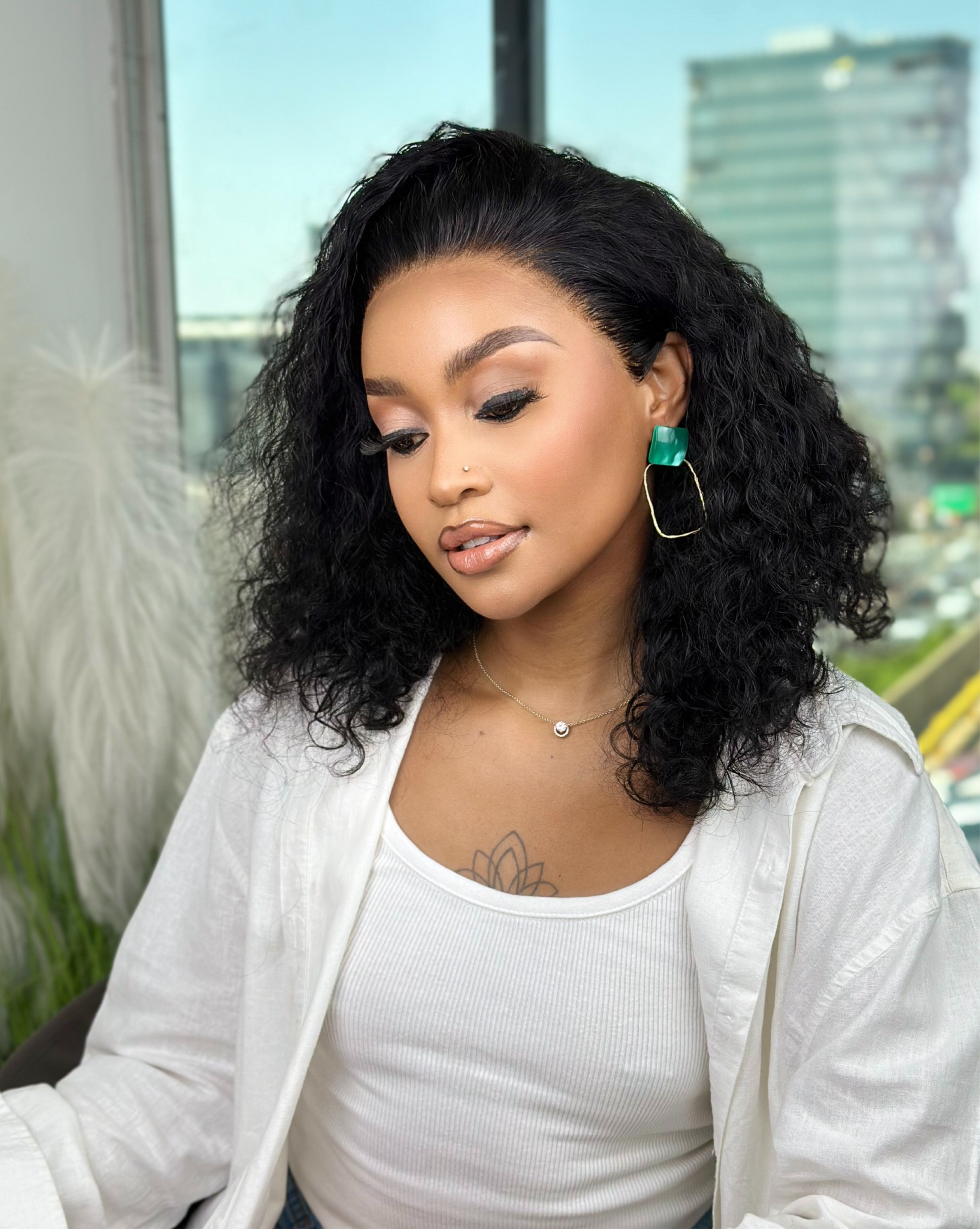 Natural Weave Full Frontal Curly 12 inch Wig Remorehair