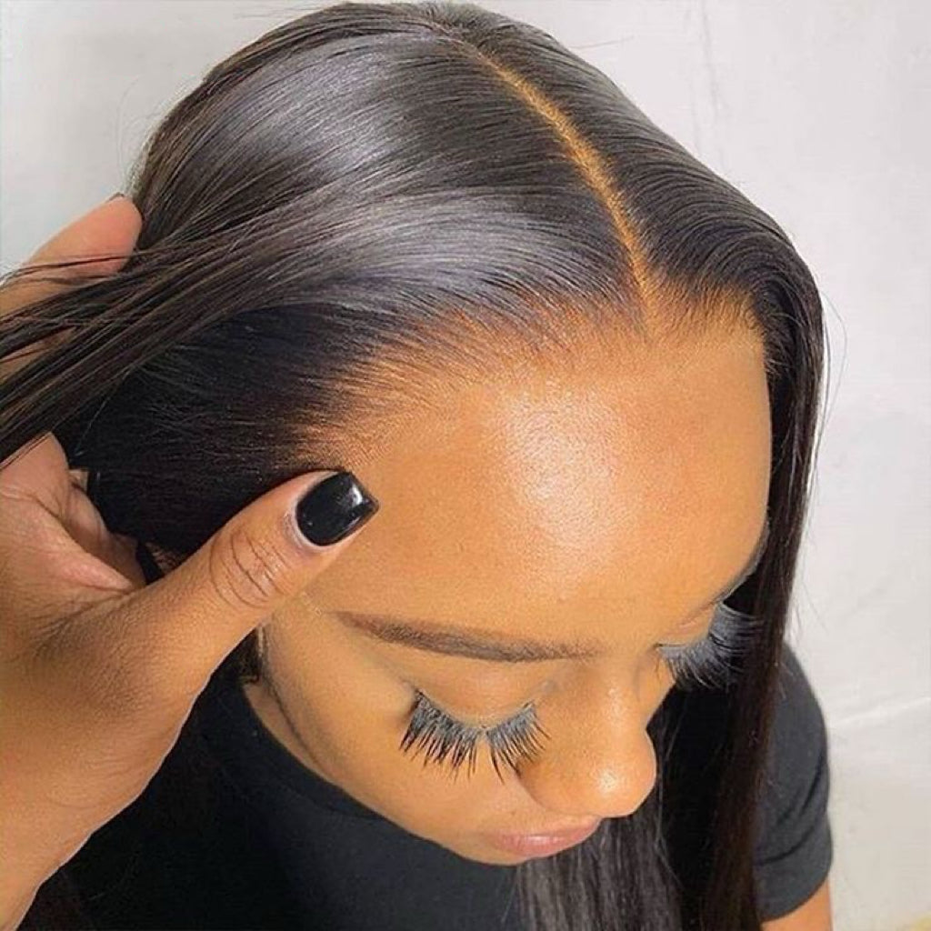 HD 7 X 5 Lace Pre-bleached Glueless 24 Inch Straight Wig