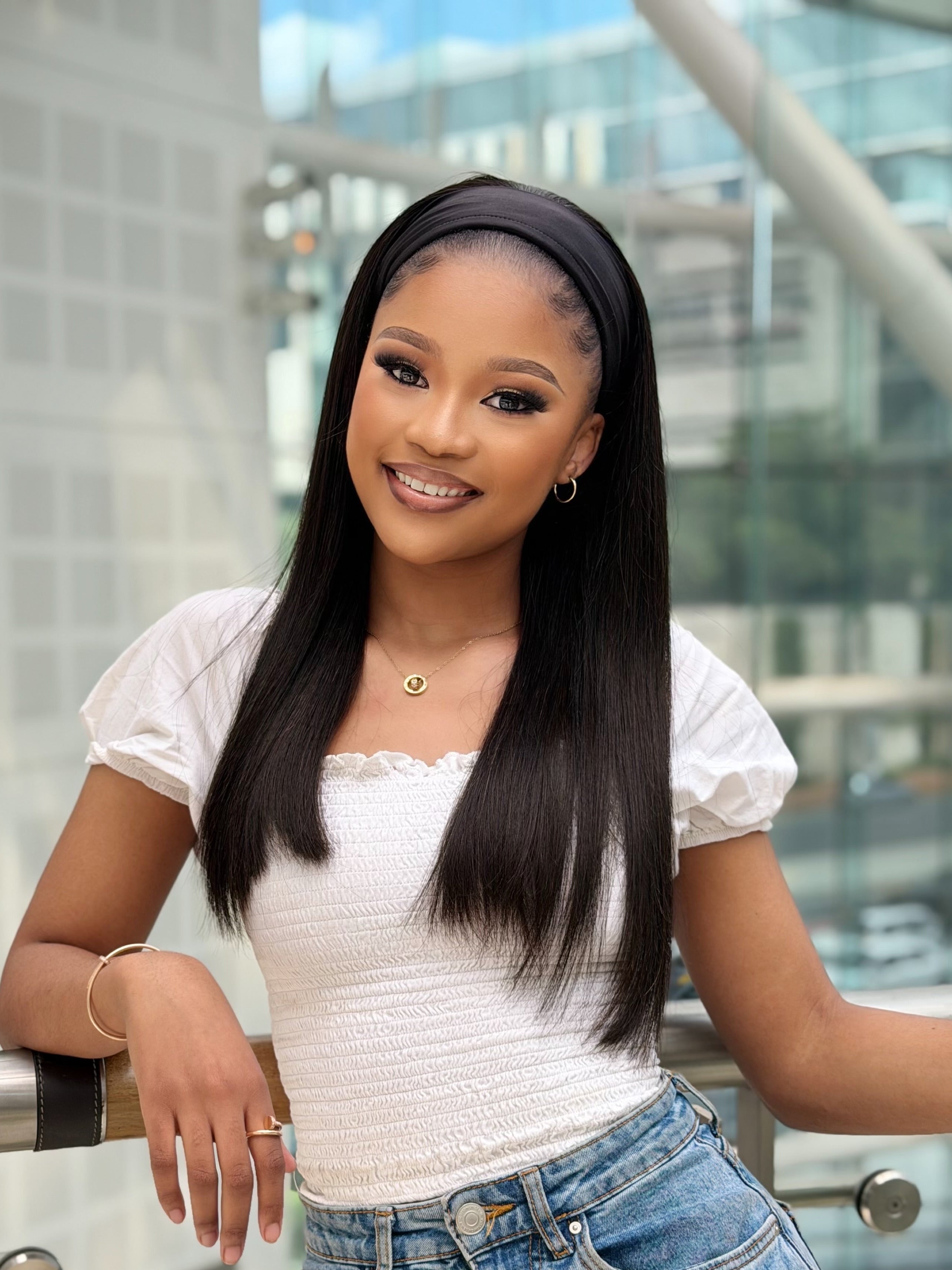 Raw Silk Headband Straight 20 Inch Wig