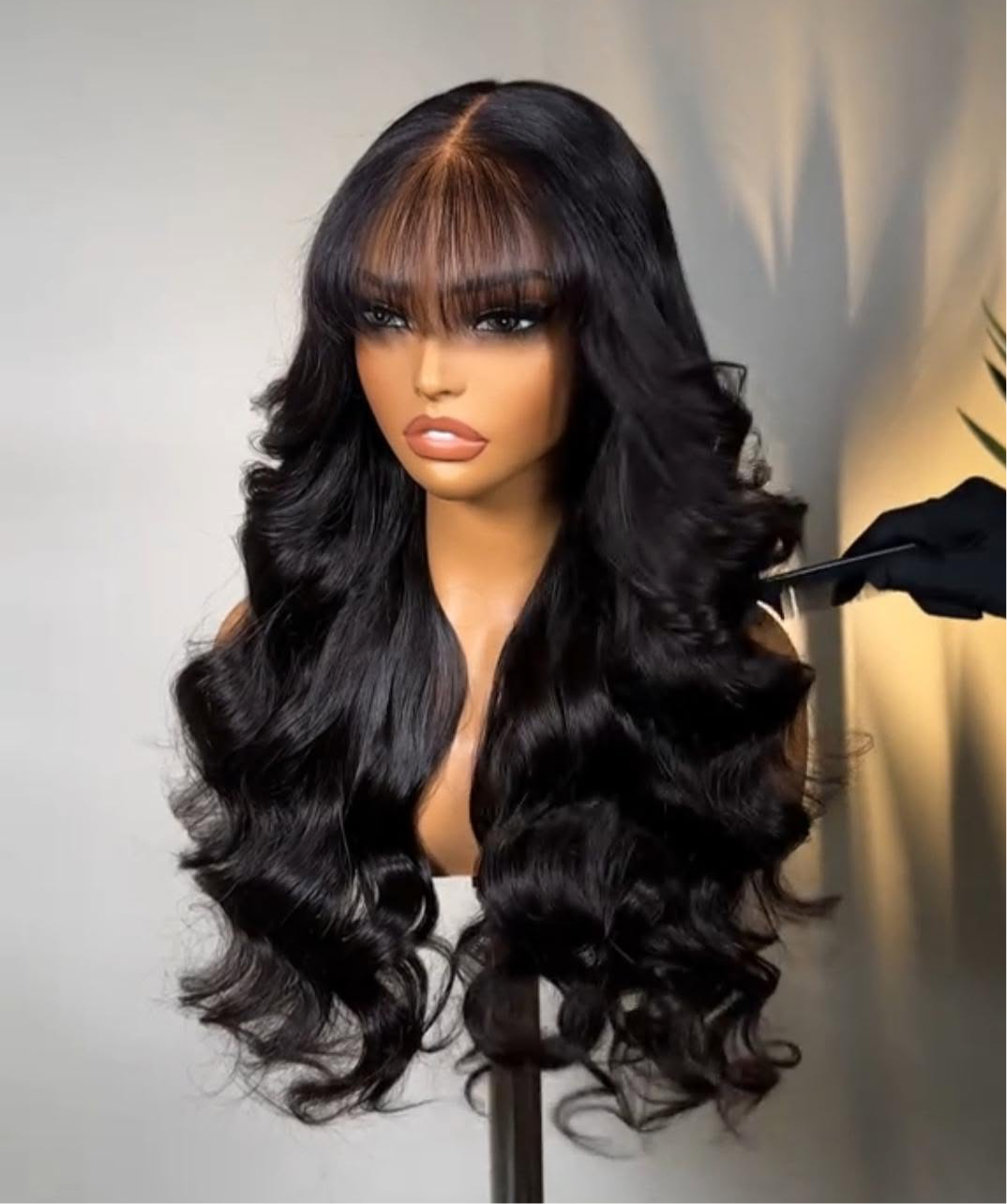 Glueless Loose Weave With Bangs 24 Inch Wig
