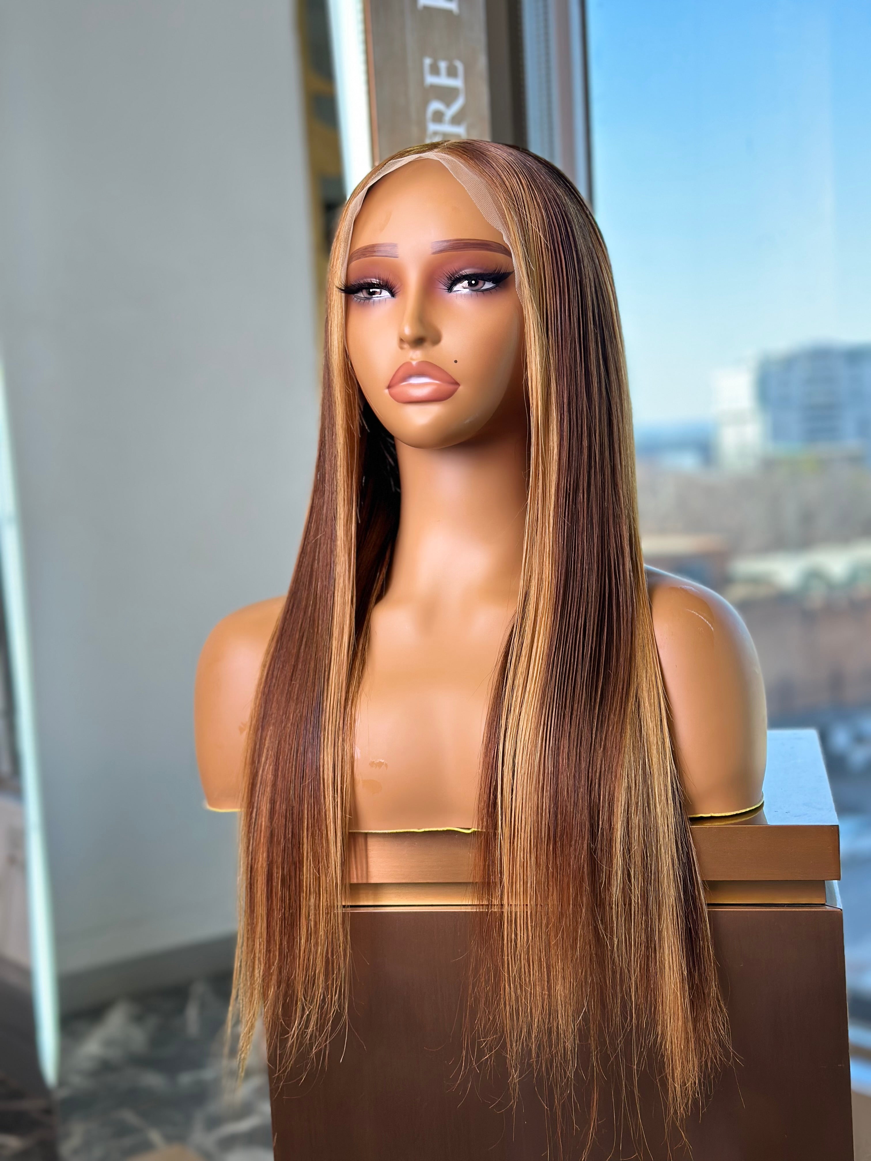 Highlight Full Frontal Straight Wigs