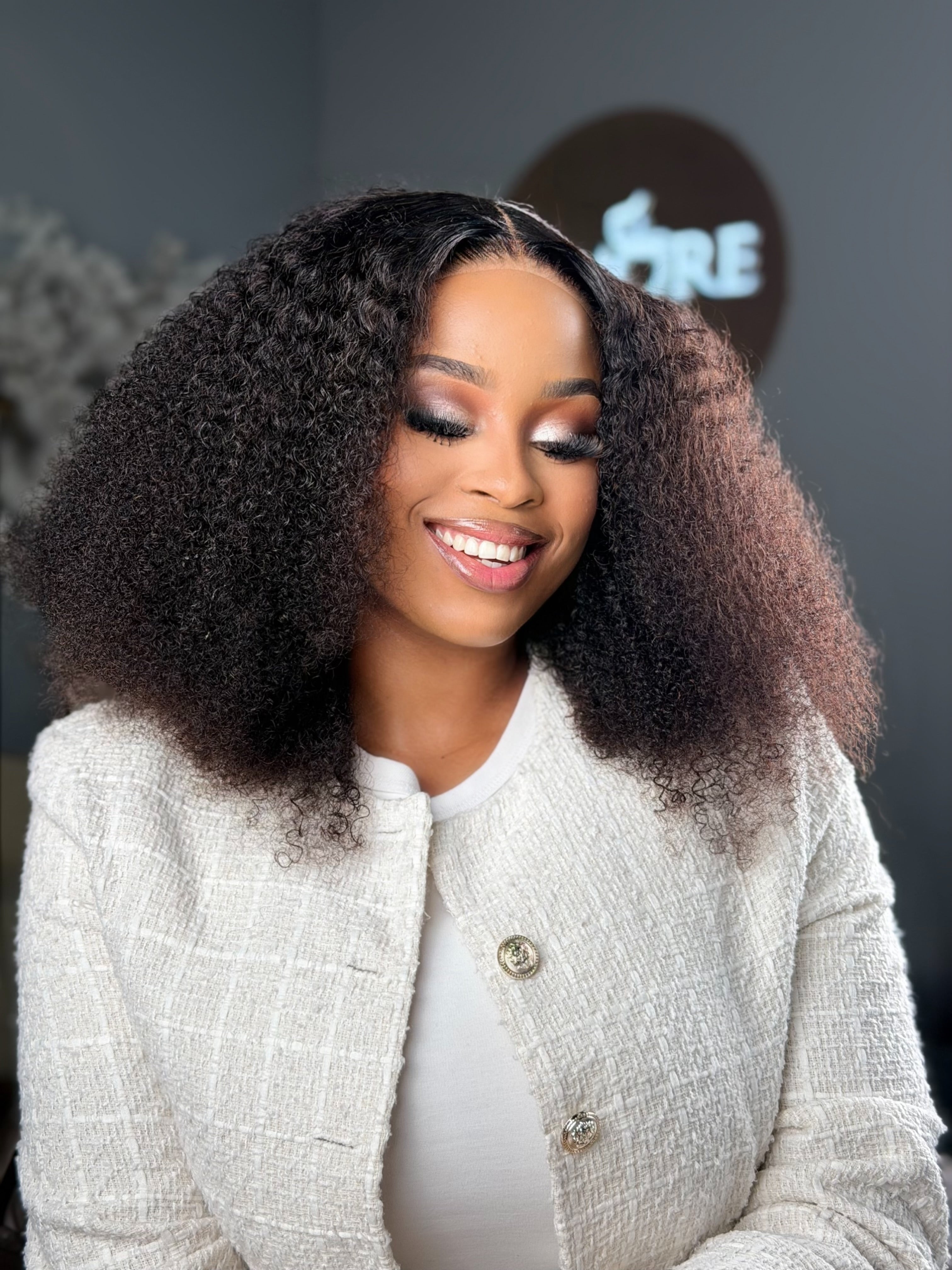 Kinky Curly With 4 X 4 Lace 20 Inch Wig