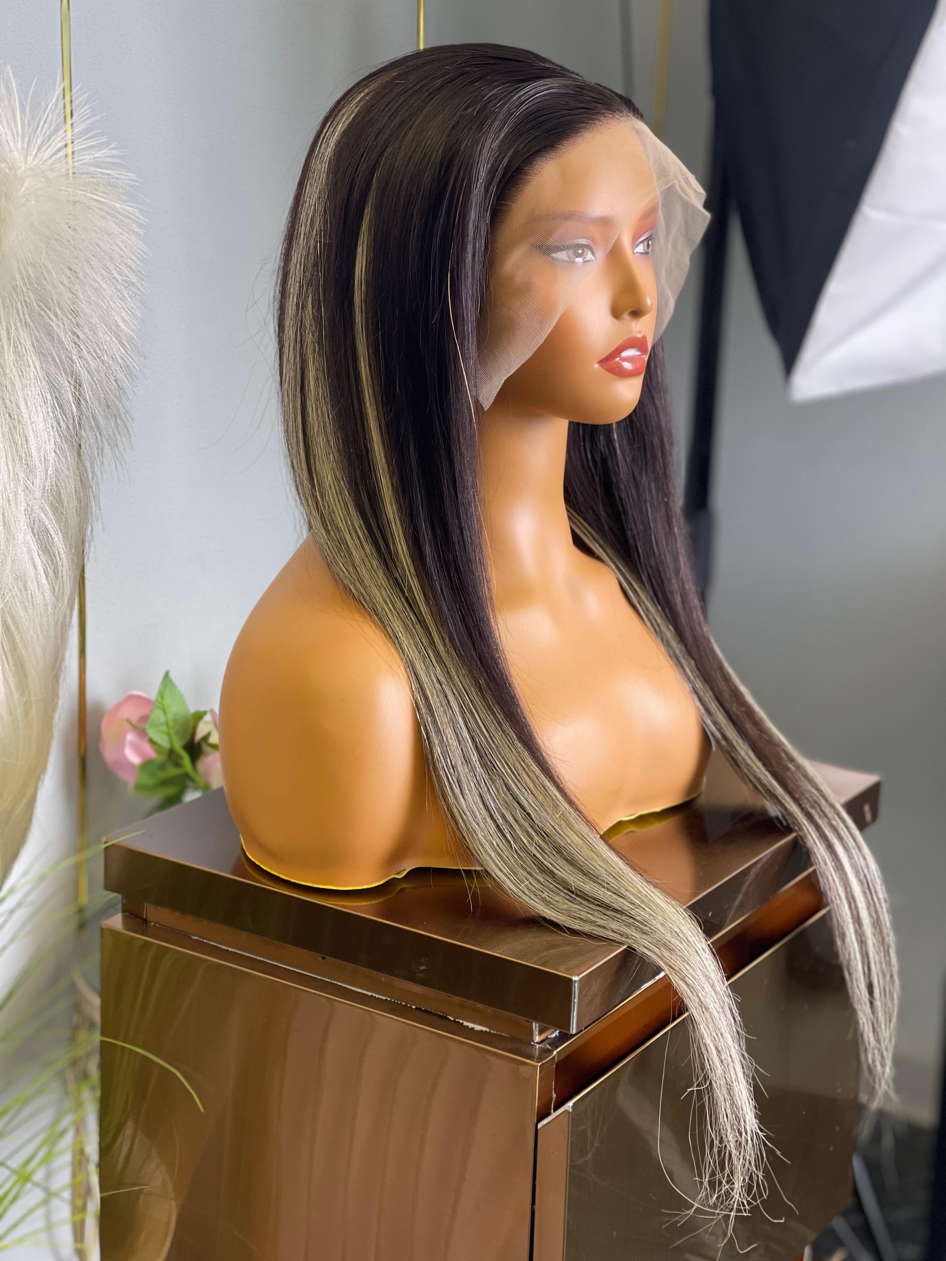 Frontal Highlight Grey Wig 20 inch Remorehair