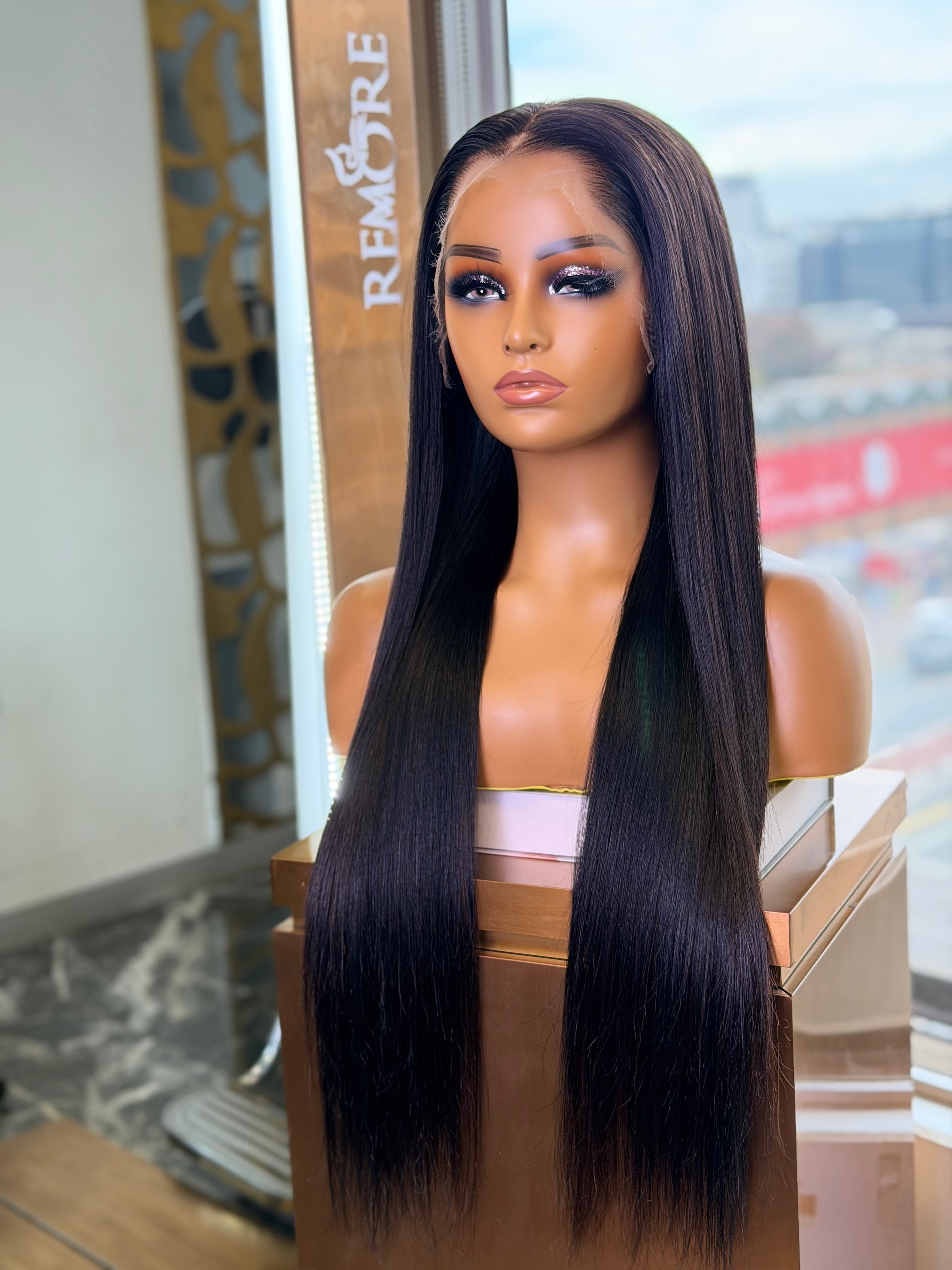 Lagos Hairline Straight Raw HD Transparent Frontal Lace Wigs