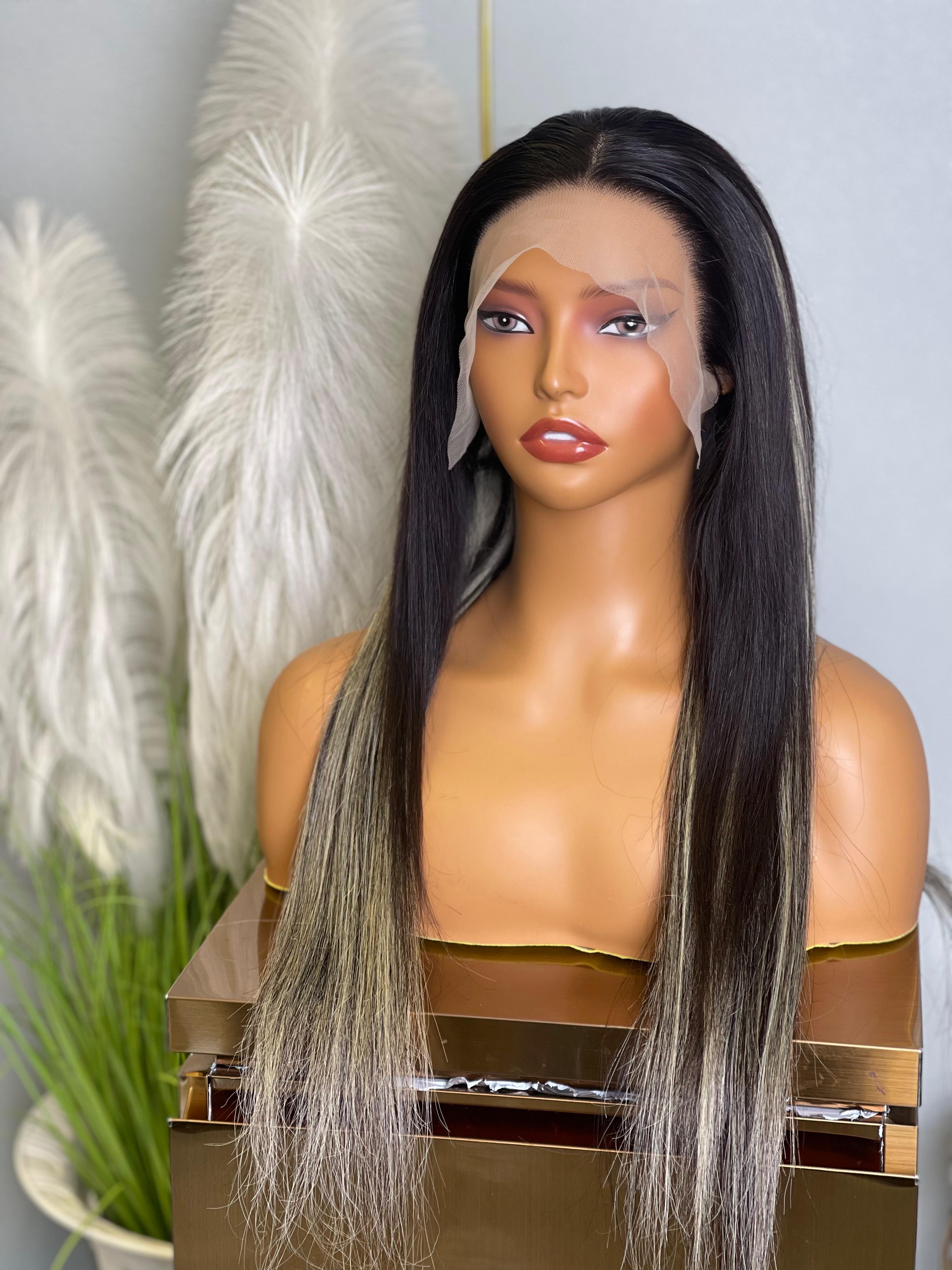 Frontal Highlight Grey Wig 20 inch Remorehair