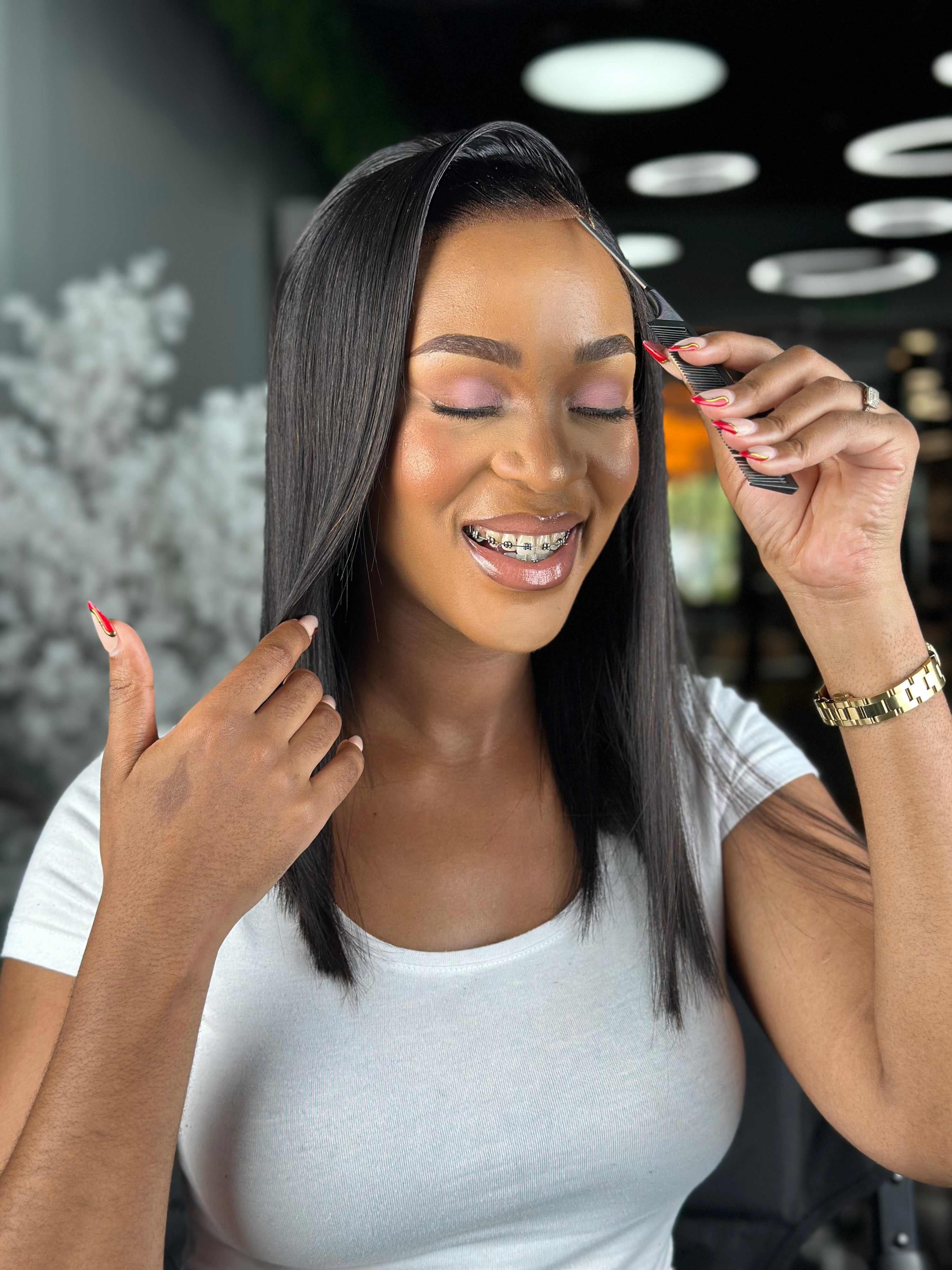 Wear And Go Pre-Bleached Double Drawn Bob With 7 X 5 Closure Wigs
