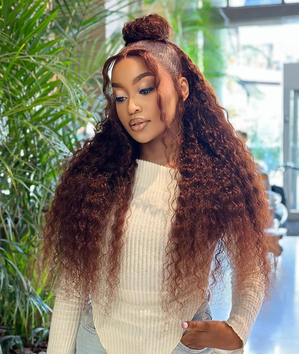 Chocolate Full Frontal Brown Curly Wig Remorehair