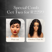 Malaysian Curly With Pixie Cut Tow Wigs Combs