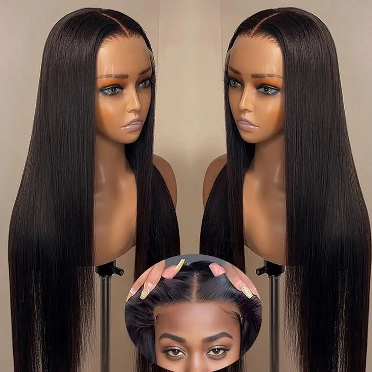 HD 7 X 5 Lace Pre-bleached Glueless 24 Inch Straight Wig