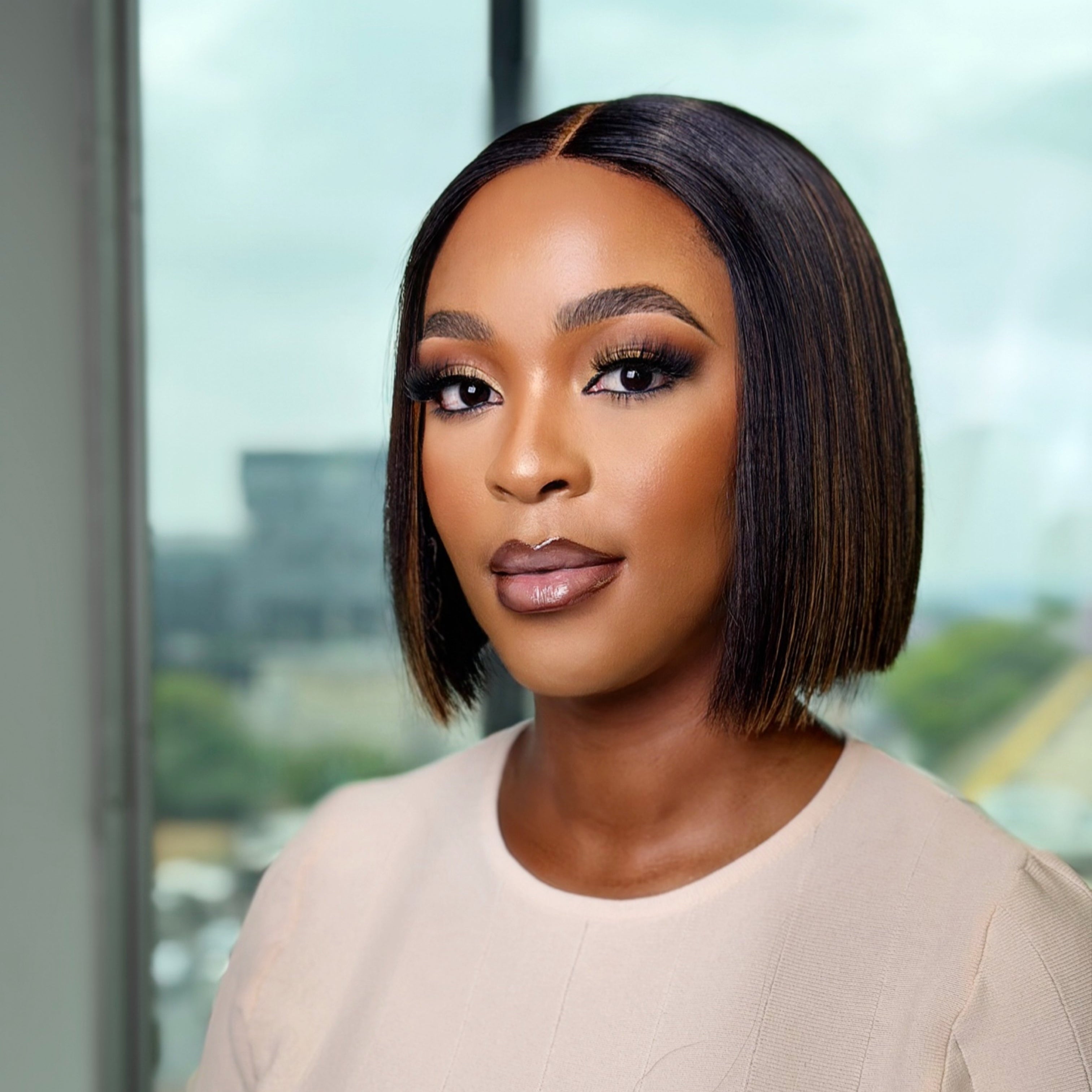 Double Drawn Blunt Cut Glueless Highlight 8 Inch Bob Wig