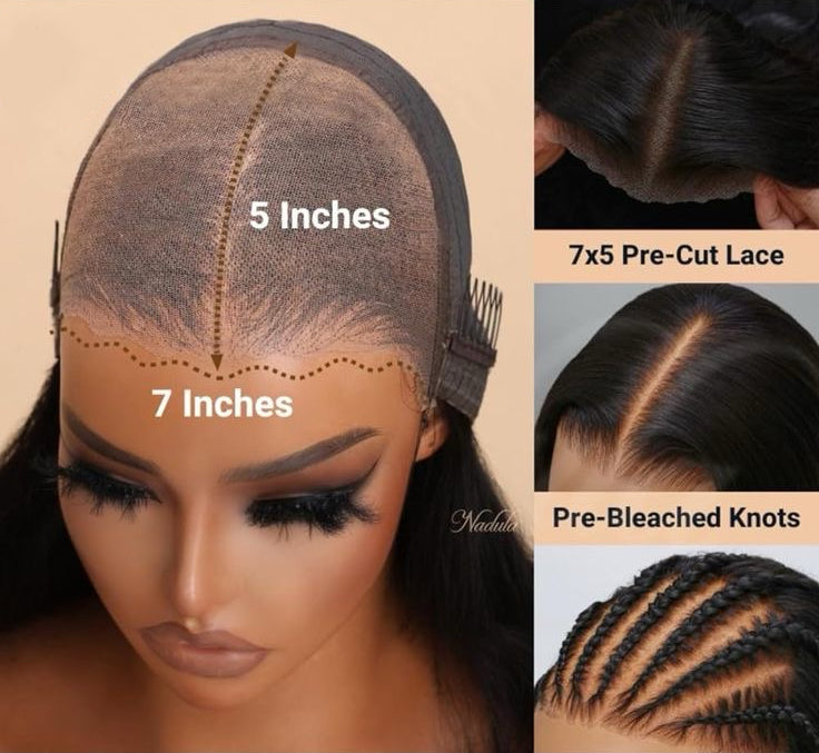 Wear And Go Pre-Bleached Double Drawn Bob With 7 X 5 Closure Remorehair