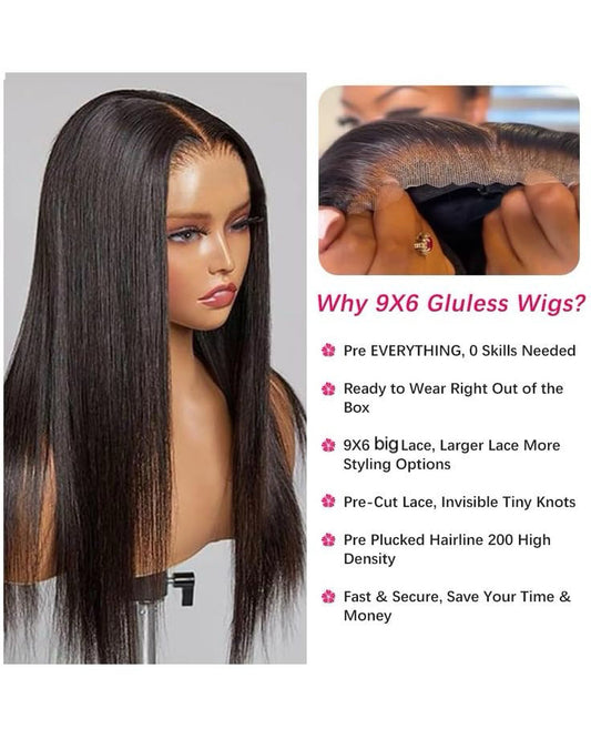 Silky Straight Glueless Pre-bleached 9 X 6 Closure 22 Inch Wig - Remore Hair