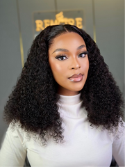 Front HD Closure Spanish Curly 20 Inch Wig
