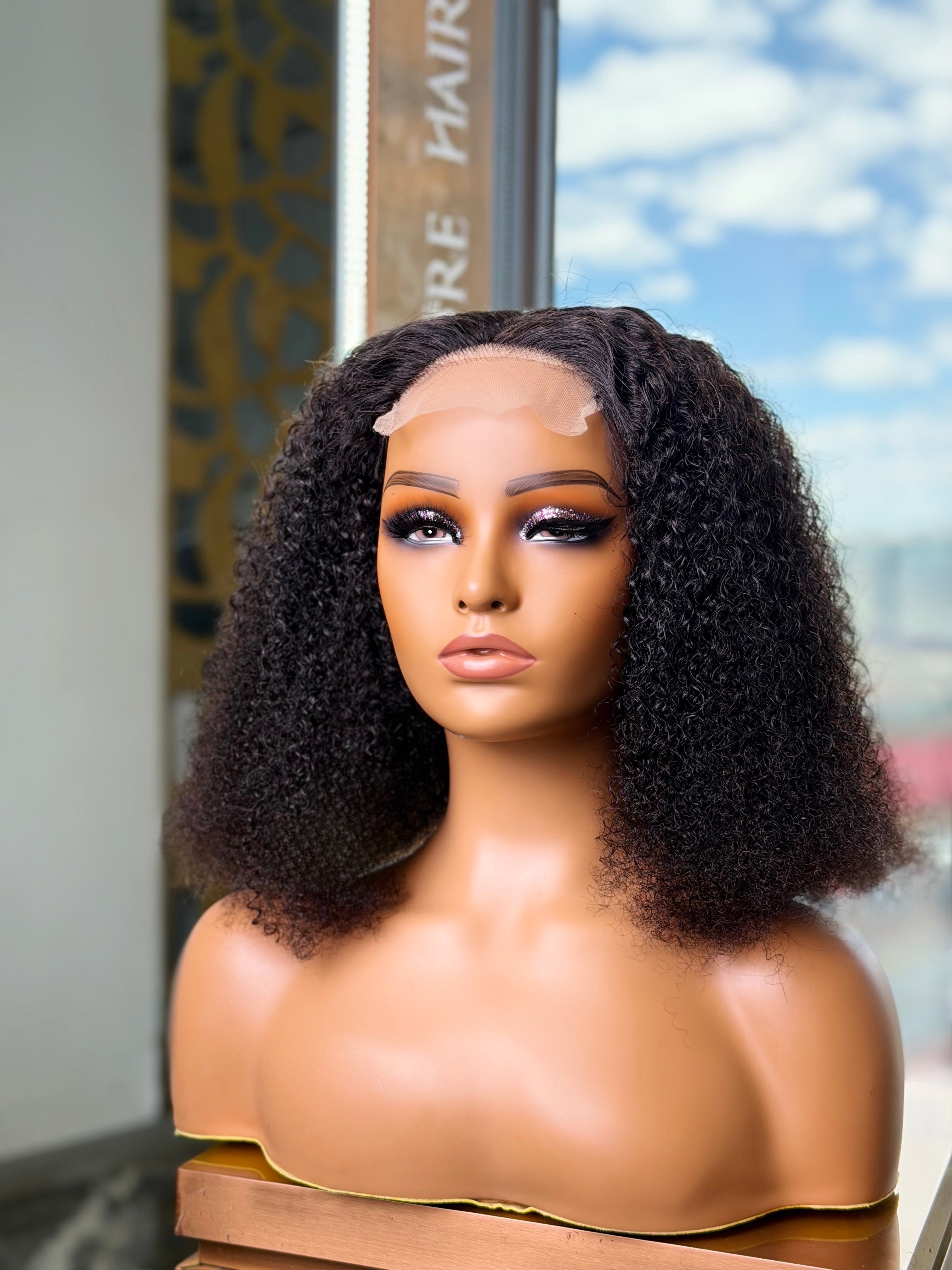 Brazilian Jerry Curly 4 X 4 Lace Wigs