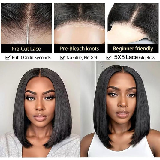 Double Drawn Glueless Pre- Bleached Bob Wig - Remore Hair