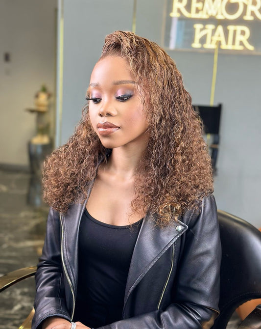 Double Drawn Full Lace Frontal Loose Curly 18 inch Wig Remorehair
