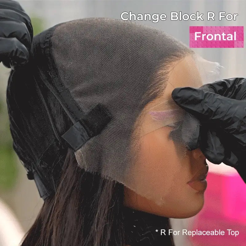 Replaceable Zipper Block Wig With HD 7 X 5 Closure 18 Inch Remorehair