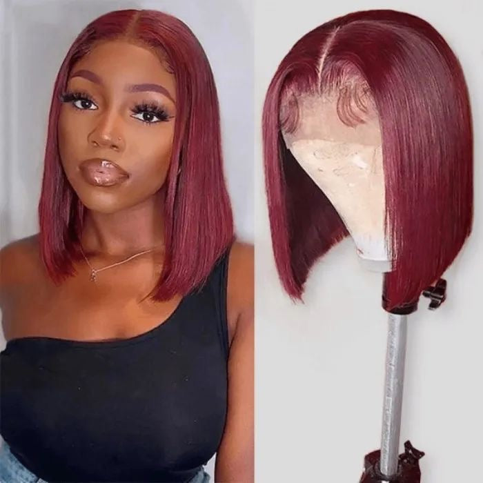 Burgundy Lace Front Bob Wig Remorehair